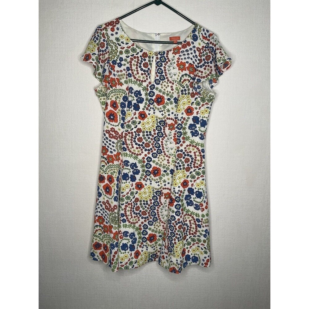 Modcloth Flirty Flair A-Line Crepe Mini Cottagecore Bloomcore Dress Women Size L